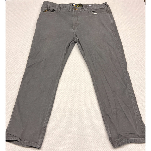 Ariat Pants Mens 44x32 Gray Rebar M5 Straight Leg Canvas Workwear Casual - Picture 1 of 11